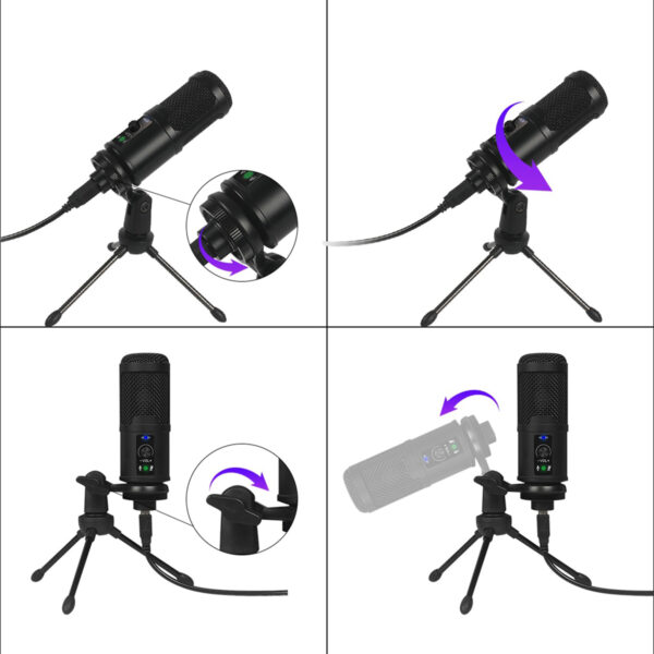 VGMTB2- VGMTB2 VARR GAMING MICROPHONE TUBE USB BLACK + TRIPOD + SPONGE